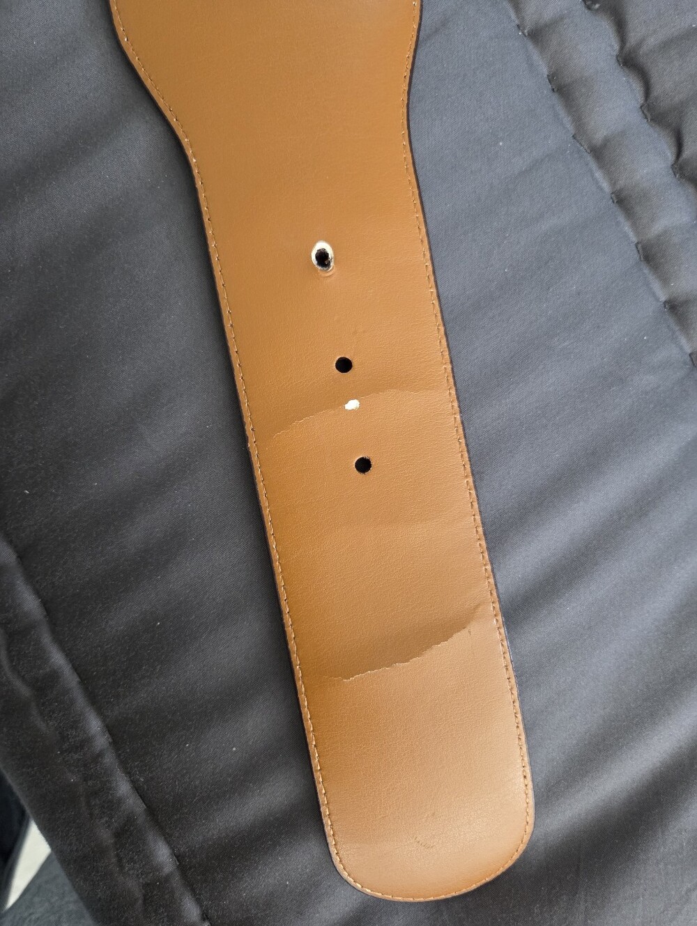 Ralph Lauren Dark Brown Wide Patent Leather/Elastized Belt - Picture 7 of 8